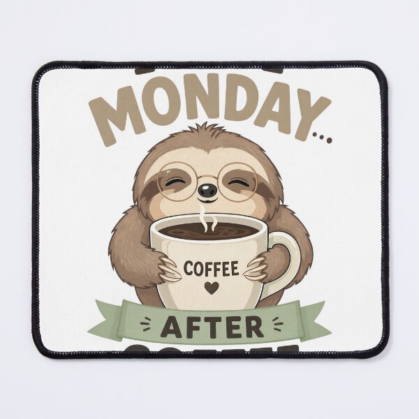Item preview, Cute sloth enjoying coffee break with playful Monday morning text. Whimsical after-coffee illustration for social media or branding. designed and sold by Creative88Art.
