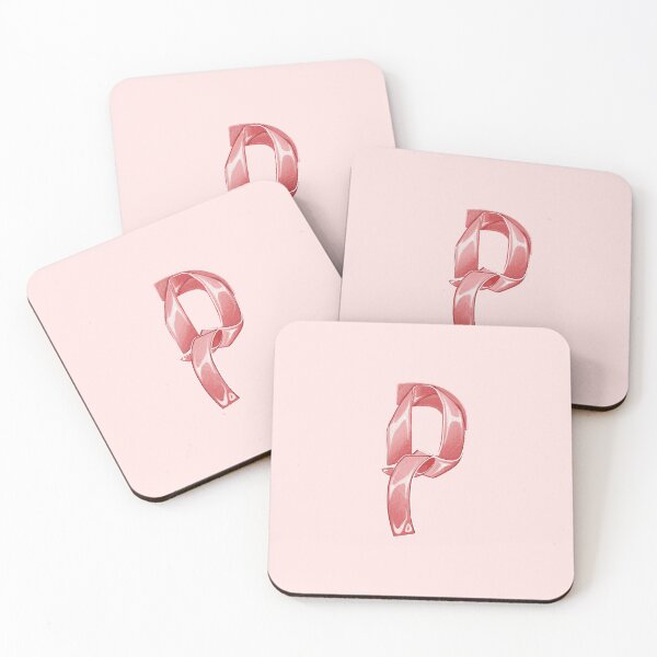 Item preview, Pink Ribbon Lettering, Letter P , alphabet typography designed and sold by 1centimetersqd.