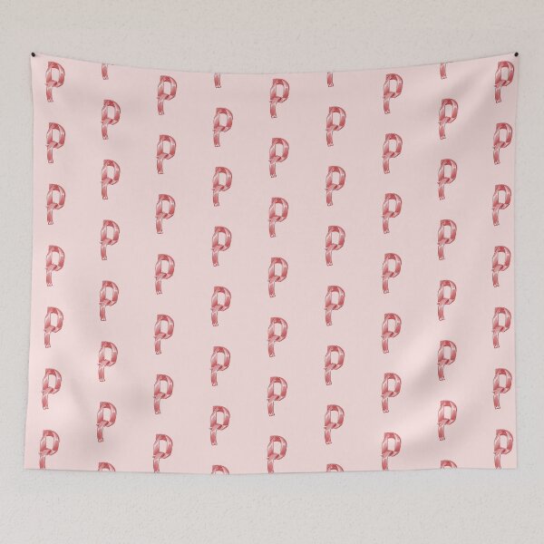 Item preview, Pink Ribbon Lettering, Letter P , alphabet typography designed and sold by 1centimetersqd.