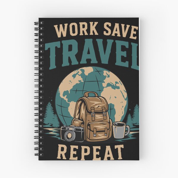 Item preview, Work Save Travel Repeat Travel Lover Adventure T-Shirt designed and sold by phsycartwork.
