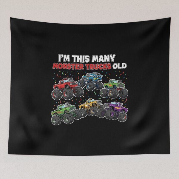 Item preview, I'm This Many Monster Trucks Old Six Year Boy Birthday Celebration designed and sold by PopStars1993.
