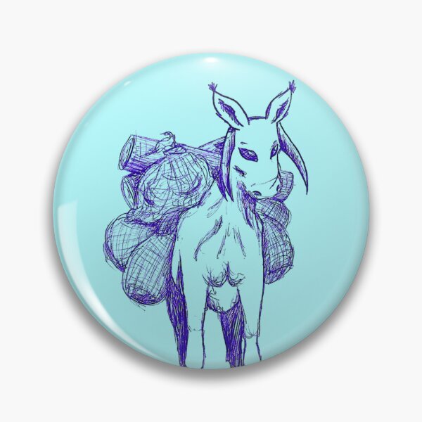 Item preview, Fantasy Creature Carrying Load Sketch Hand Drawn Blue Ballpoint Pen designed and sold by BOKEbyTC.