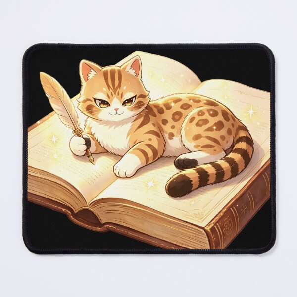 Item preview, The Celestial Bookworm - Cute Felis Nigripes Wizard Reading designed and sold by ABYSSLAB.