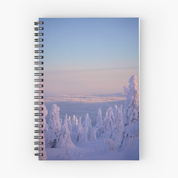 Item preview, Winter Wonderland Snow Covered Forest Photography | Pastel Lapland Sunset Wall Art designed and sold by Mypixieart.