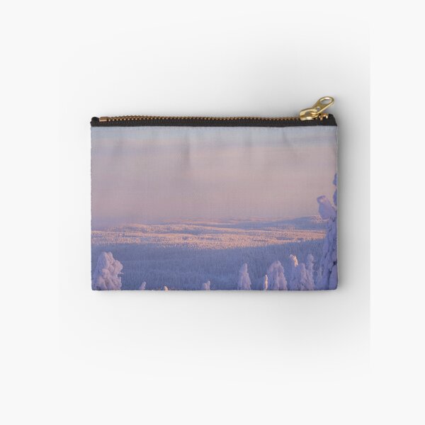 Item preview, Winter Wonderland Snow Covered Forest Photography | Pastel Lapland Sunset Wall Art designed and sold by Mypixieart.