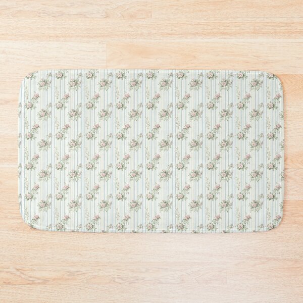 Item preview, Vintage Shabby Chic French Striped Blue and Pink Floral Pattern designed and sold by LouieVanille.