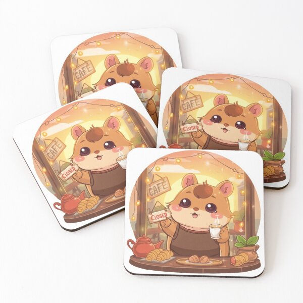 Item preview, Closing Time Mocha Hamster Sticker | Cozy Café Kawaii Barista designed and sold by Stylestickers55.