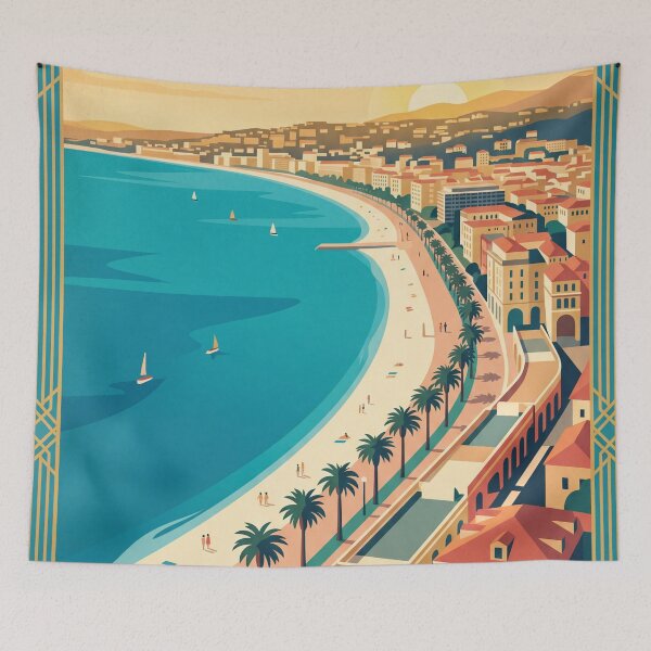 Item preview, Nice France Vintage Travel Poster designed and sold by Bomax121.