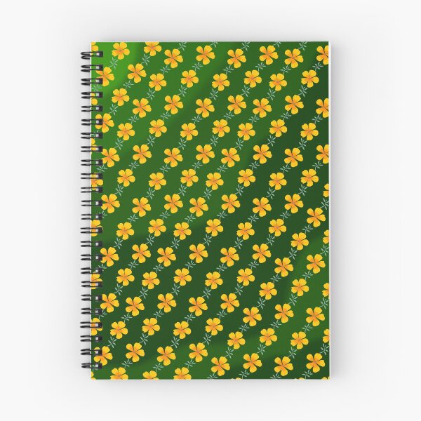 Item preview, Pattern of Yellow Flowers on Green Background designed and sold by Andrew  Hitchen.