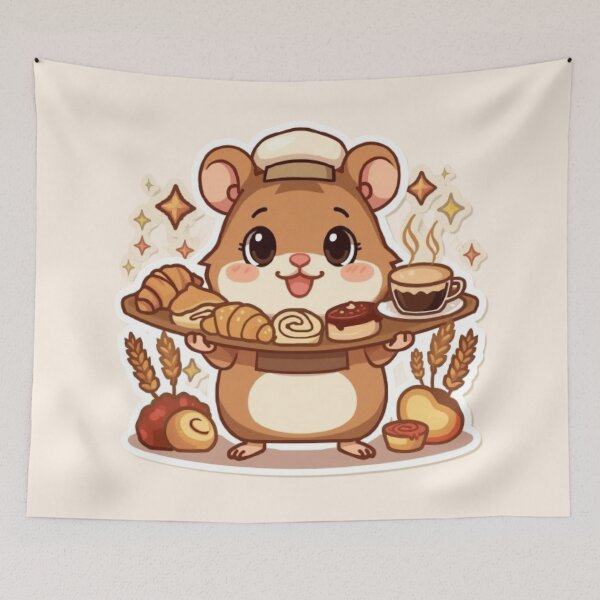 Item preview, Bakery Morning Mocha Hamster Sticker | Cute Kawaii Café Barista Gift designed and sold by Stylestickers55.