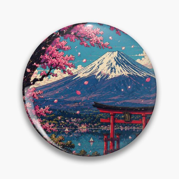 Item preview, Retro Japan Aesthetic- Mount Fuji Sakura Landscape designed and sold by WRParadise.