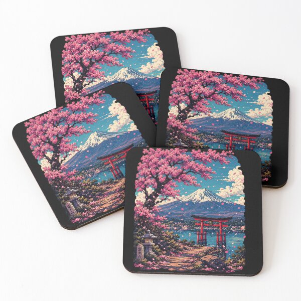 Item preview, Retro Japan Aesthetic- Mount Fuji Sakura Landscape designed and sold by WRParadise.