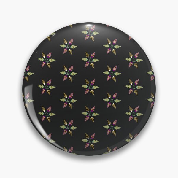 Item preview, Mystic Elven Star Charcoal  Black – Golden Amulet Mandala Art designed and sold by Macramellennias.