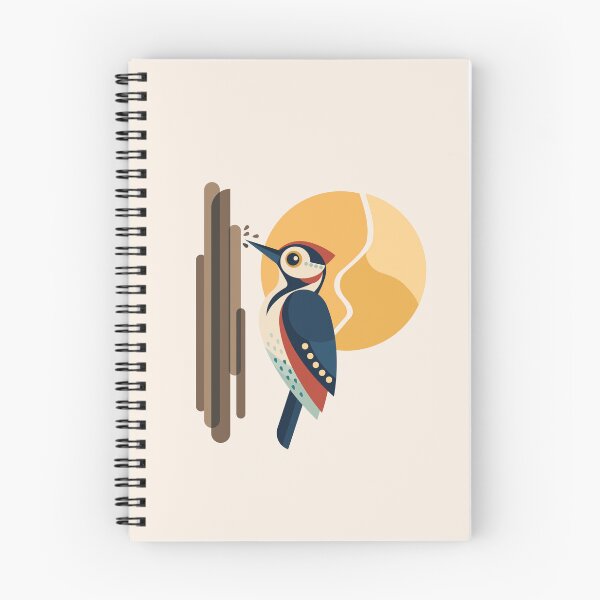 Item preview, Sunrise Woodpecker | Modern Geometric Bird Art designed and sold by Lucy Cooper.