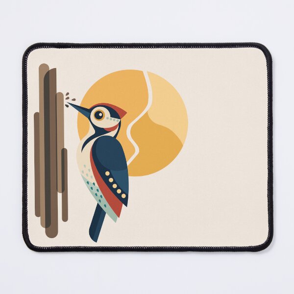Item preview, Sunrise Woodpecker | Modern Geometric Bird Art designed and sold by Lucy Cooper.