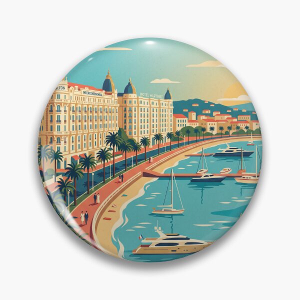 Item preview, Cannes France Vintage Travel Poster designed and sold by Bomax121.