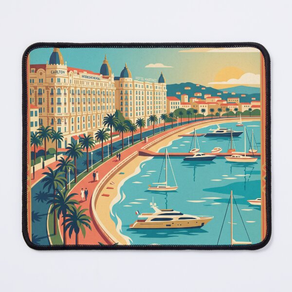 Item preview, Cannes France Vintage Travel Poster designed and sold by Bomax121.