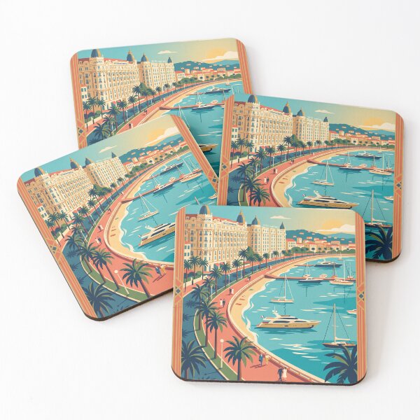 Item preview, Cannes France Vintage Travel Poster designed and sold by Bomax121.