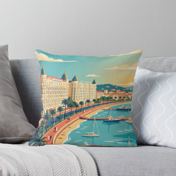 Item preview, Cannes France Vintage Travel Poster designed and sold by Bomax121.