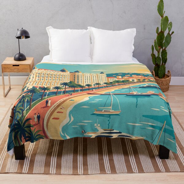 Item preview, Cannes France Vintage Travel Poster designed and sold by Bomax121.