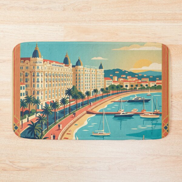 Item preview, Cannes France Vintage Travel Poster designed and sold by Bomax121.