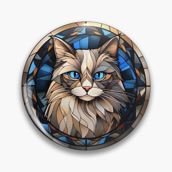 Item preview, Ragdoll Cat Stained Glass Leadlight Artistic Design Boys Girls designed and sold by rafaeltto.
