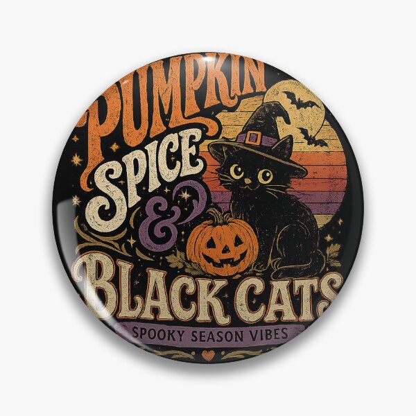 Item preview, Pumpkin Spice and Black Cats Shirt – Retro Vintage Halloween Cat Lover Gift designed and sold by Designer79.