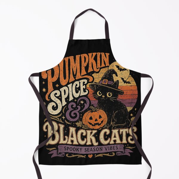 Item preview, Pumpkin Spice and Black Cats Shirt – Retro Vintage Halloween Cat Lover Gift designed and sold by Designer79.
