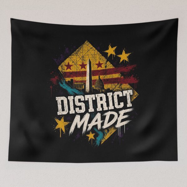 Item preview, Washington DC District Made – Grunge Flag Collage designed and sold by Fenay Designs.