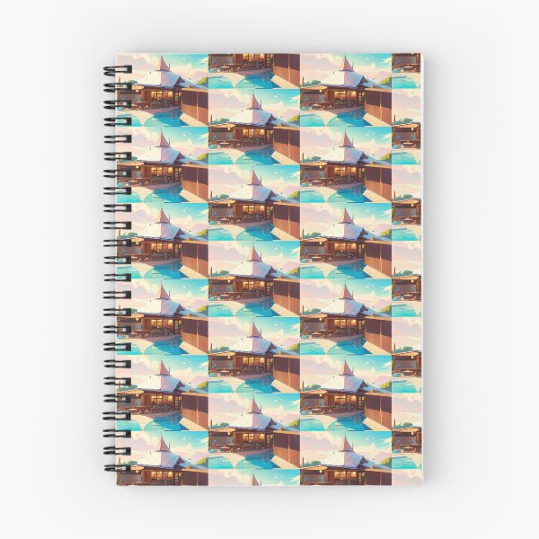 Item preview, Cozy Poolside Anime Cottage Digital Art designed and sold by KaleChub.