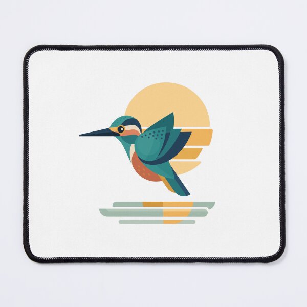 Item preview, Sunrise Kingfisher | Modern Geometric Bird Art designed and sold by Lucy Cooper.
