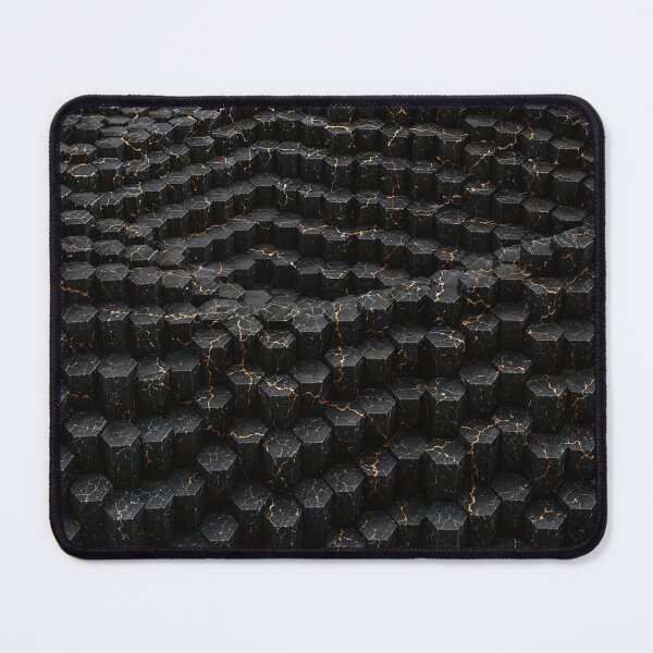 Item preview, Black Marble Hexagon Wave Abstract Geometric Pattern designed and sold by Aimaniia666.