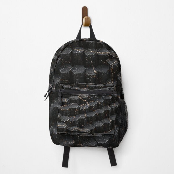 Item preview, Black Marble Hexagon Wave Abstract Geometric Pattern designed and sold by Aimaniia666.
