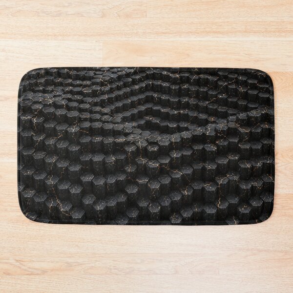 Item preview, Black Marble Hexagon Wave Abstract Geometric Pattern designed and sold by Aimaniia666.