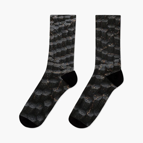 Item preview, Black Marble Hexagon Wave Abstract Geometric Pattern designed and sold by Aimaniia666.