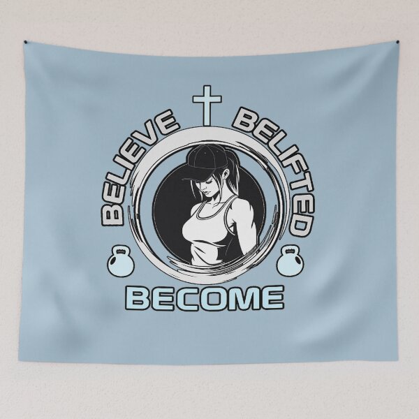Item preview, Believe Belifted Become | Christian Women's Fitness Design designed and sold by Bezuiden.