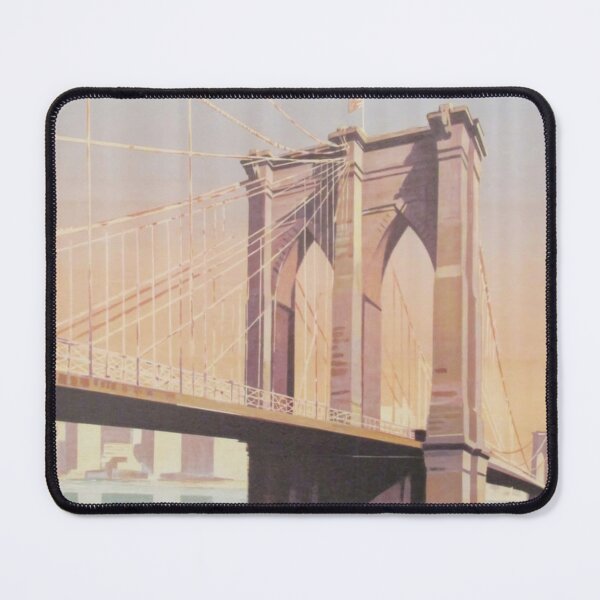 Item preview, Vintage Brooklyn Bridge Poster – Art Deco New York Travel Wall Art designed and sold by paulo silveira.
