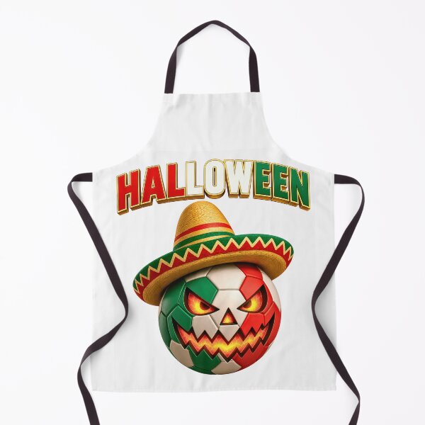 Item preview, Mexico Halloween Soccer Ball with Sombrero | Spooky Jack O' Lantern Football designed and sold by ArtSpark Studio.