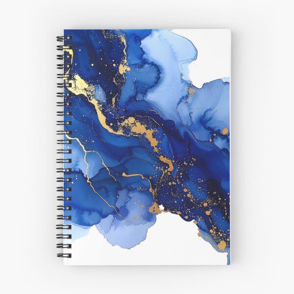 Item preview, Royal Blue and Gold Alcohol Ink Abstract designed and sold by BetweenForms.