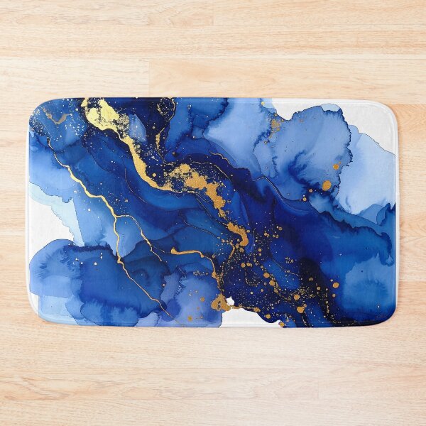 Item preview, Royal Blue and Gold Alcohol Ink Abstract designed and sold by BetweenForms.