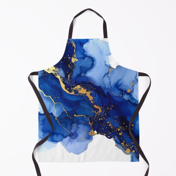 Item preview, Royal Blue and Gold Alcohol Ink Abstract designed and sold by BetweenForms.