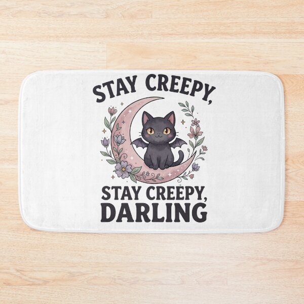 Item preview, Cute Goth Cat | Stay Creepy Darling | Pastel Goth Halloween Shirt designed and sold by Anastasiia Yurevych.