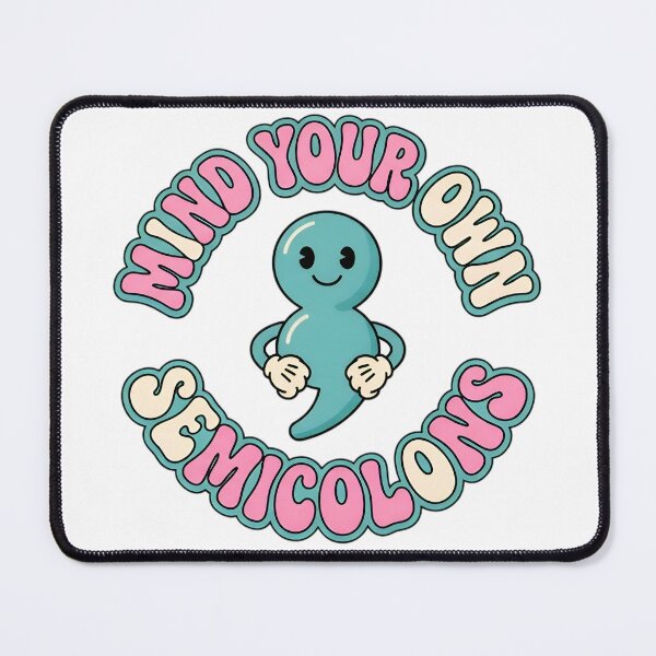 Item preview, Mind Your Own Semicolons Groovy Retro Coding Graphic Tee designed and sold by TechBro67.