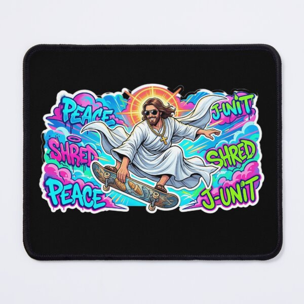 Item preview, Jesus Skateboarding - Funny Christian Skateboarding Humor Sarcastic Jesus Skating Longboard designed and sold by Sloyar.