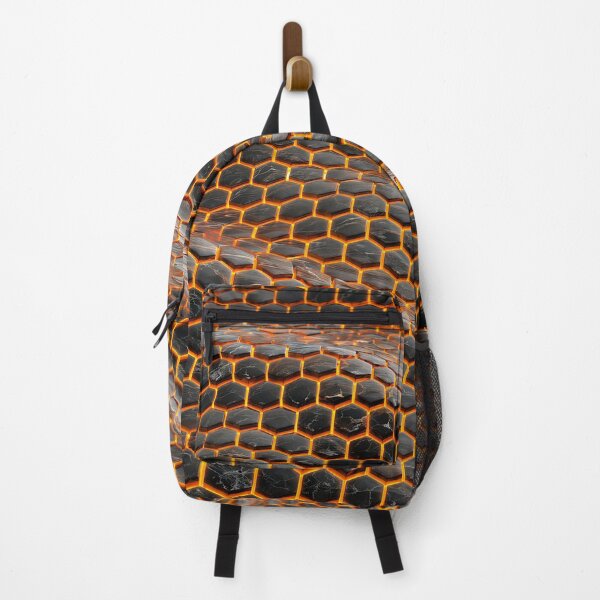 Item preview, Black Hexagon Lava Wave Glowing Geometric Pattern designed and sold by Aimaniia666.