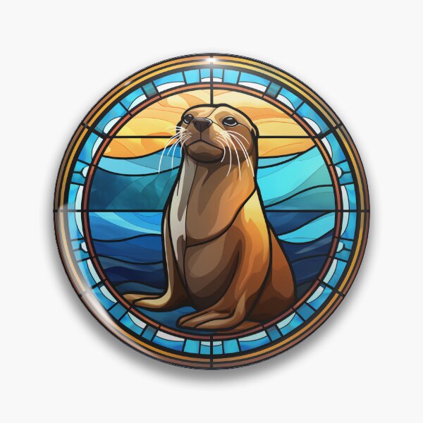 Item preview, Sea Lion Stained Glass Leadlight Artistic Design Boys Girls designed and sold by rafaeltto.