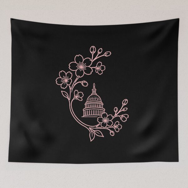 Item preview, Washington DC Cherry Blossom – Pink Capitol Line Art designed and sold by Fenay Designs.