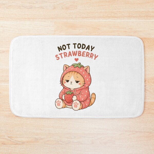 Item preview, Not Today Strawberry Cat | Cute Kawaii Aesthetic | Low Energy Mood Design designed and sold by The Mood Index.
