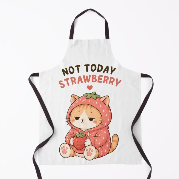 Item preview, Not Today Strawberry Cat | Cute Kawaii Aesthetic | Low Energy Mood Design designed and sold by The Mood Index.