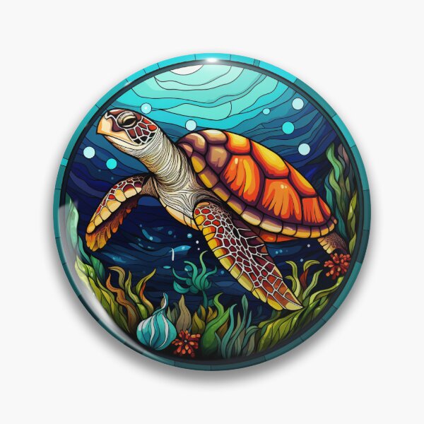 Item preview, Sea Turtle Stained Glass Leadlight Artistic Design Boys Girls designed and sold by rafaeltto.